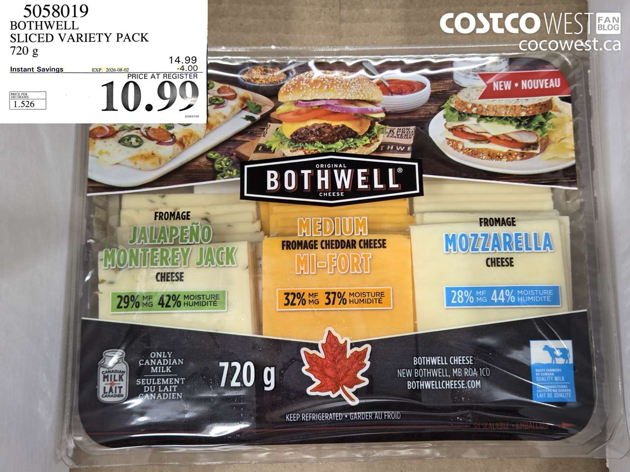 5058019 BOTHWELL SLICED VARIETY PACK 720 G ($4.00 INSTANT SAVINGS EXPIRES ON 2026-08-02) $10.99