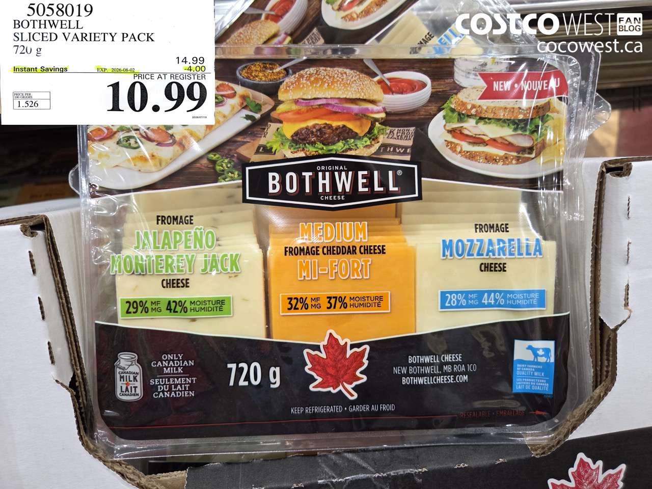 5058019 BOTHWELL SLICED VARIETY PACK 720 G ($4.00 INSTANT SAVINGS EXPIRES ON 2026-08-02) $10.99