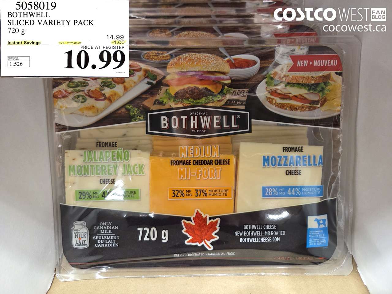 5058019 BOTHWELL SLICED VARIETY PACK 720 G ($4.00 INSTANT SAVINGS EXPIRES ON 2026-08-02) $10.99