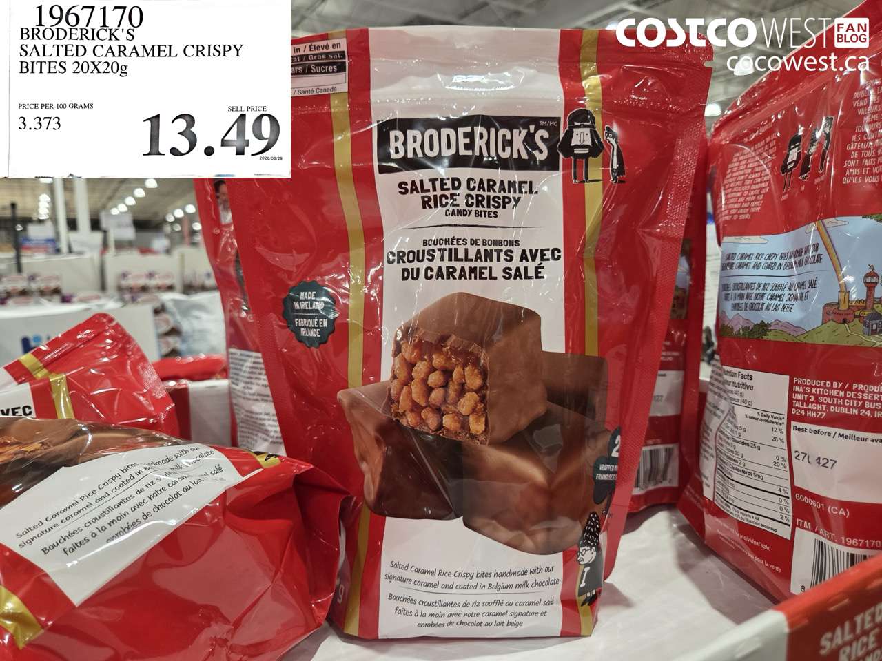 1967170 BRODERICK'S SALTED CARAMEL CRISPY BITES 20X20G $13.49