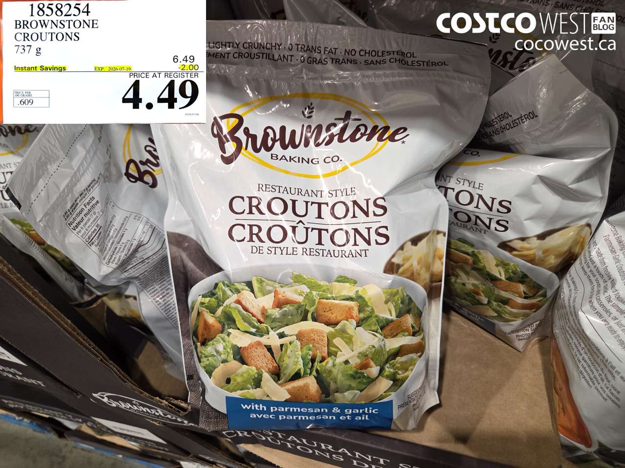 1858254 BROWNSTONE CROUTONS 737 G ($2.00 INSTANT SAVINGS EXPIRES ON 2026-07-19) $4.49