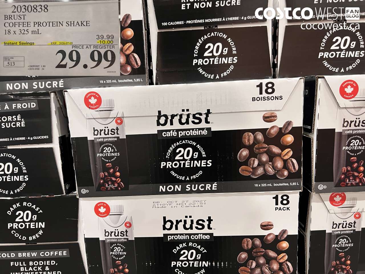 2030838 BRUST COFFEE PROTEIN SHAKE 18 X 325 ML ($10.00 INSTANT SAVINGS EXPIRES ON 2026-07-05) $29.99