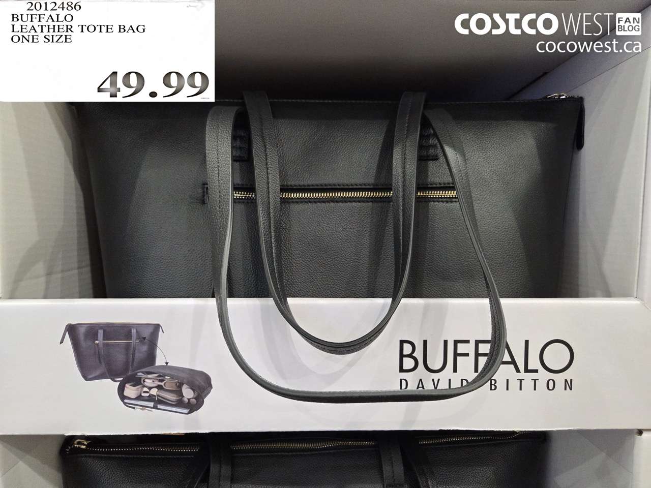 2012486 BUFFALO LEATHER TOTE BAG ONE SIZE $49.99