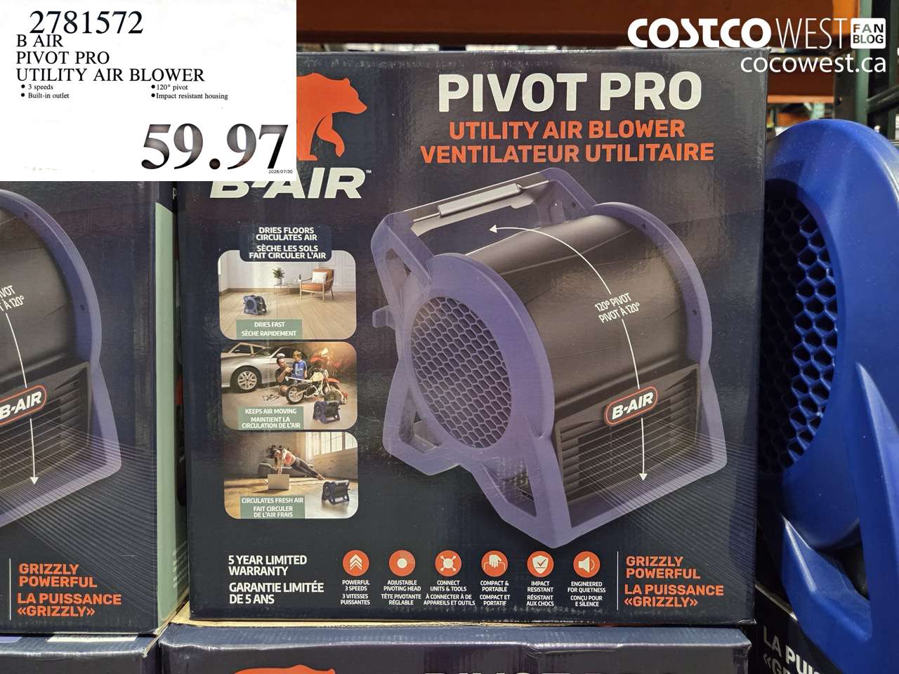 2781572 B AIR PIVOT PRO UTILITY AIR BLOWER $59.97