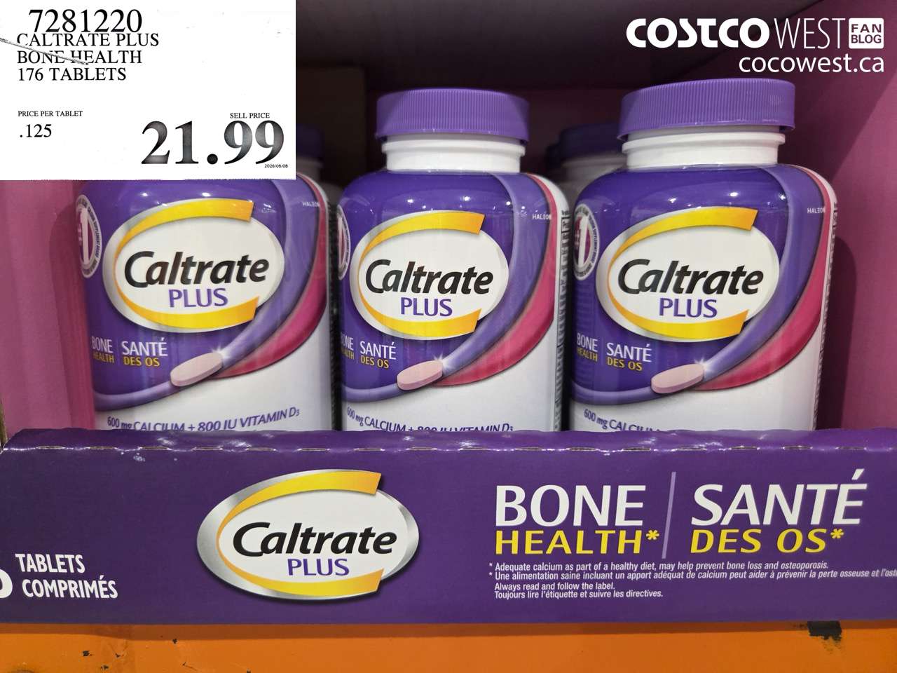 7281220 CALTRATE PLUS BONE HEALTH 176 TABLETS $21.99