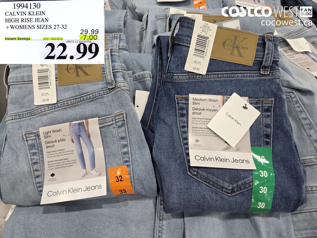 1994130 CALVIN KLEIN HIGH RISE JEAN WOMENS SIZES 27-32 ($7.00 INSTANT SAVINGS EXPIRES ON 2026-08-02) $22.99
