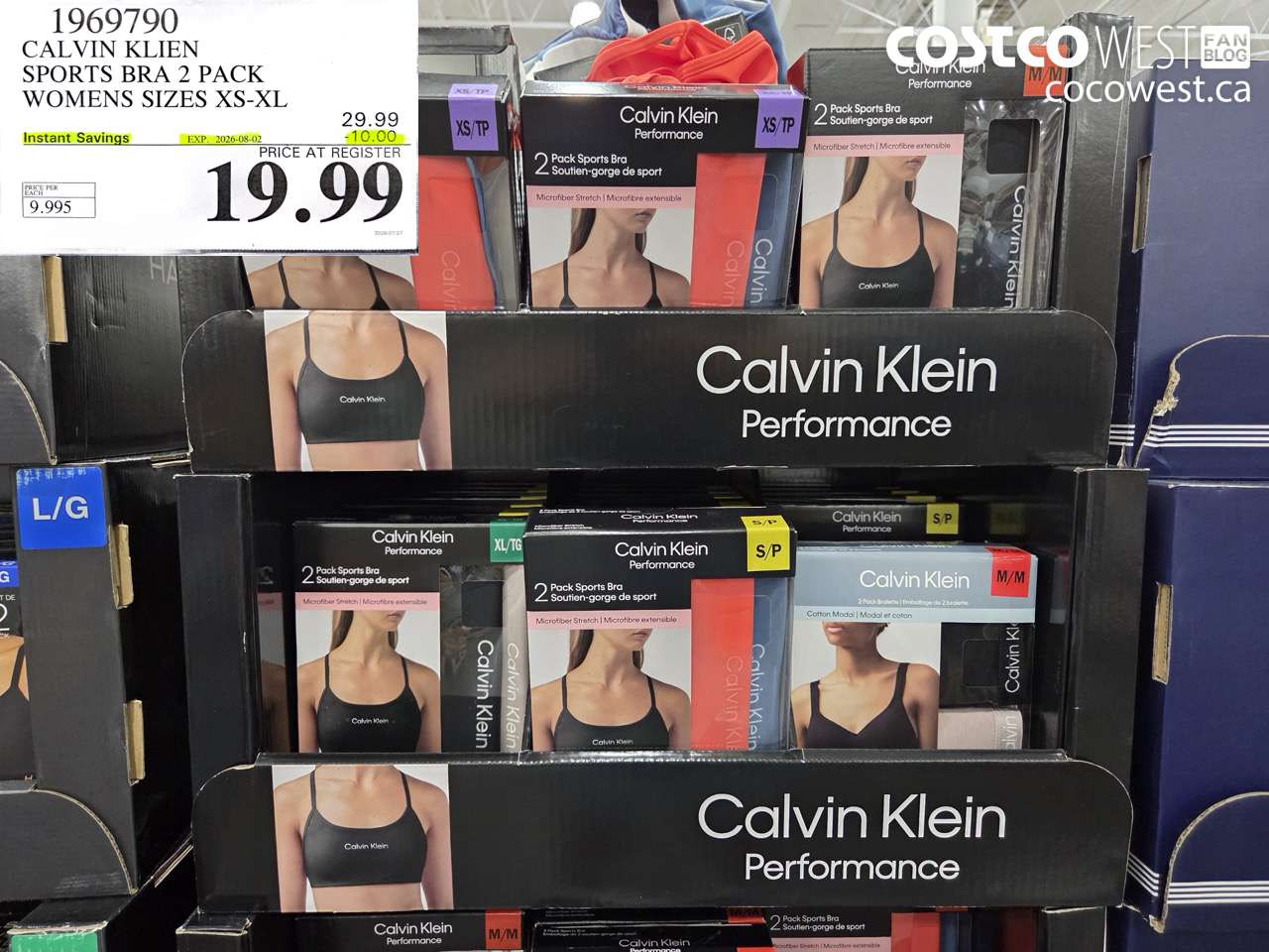 1969790 CALVIN KLIEN SPORTS BRA 2 PACK WOMENS SIZES XS-XL ($10.00 INSTANT SAVINGS EXPIRES ON 2026-08-02) $19.99