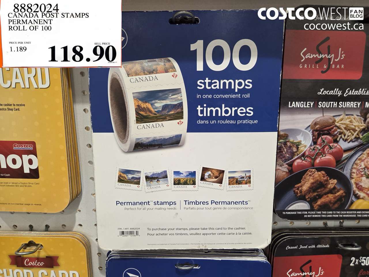 8882024 CANADA POST STAMPS PERMANENT ROLL OF 100 $118.90