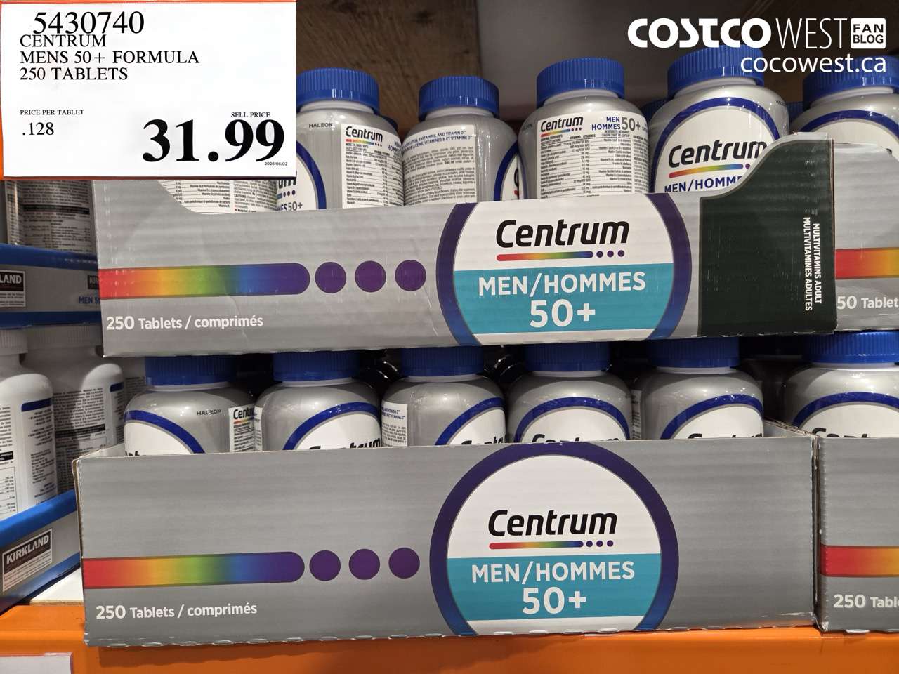 5430740 CENTRUM MENS 50+ FORMULA 250 TABLETS $31.99