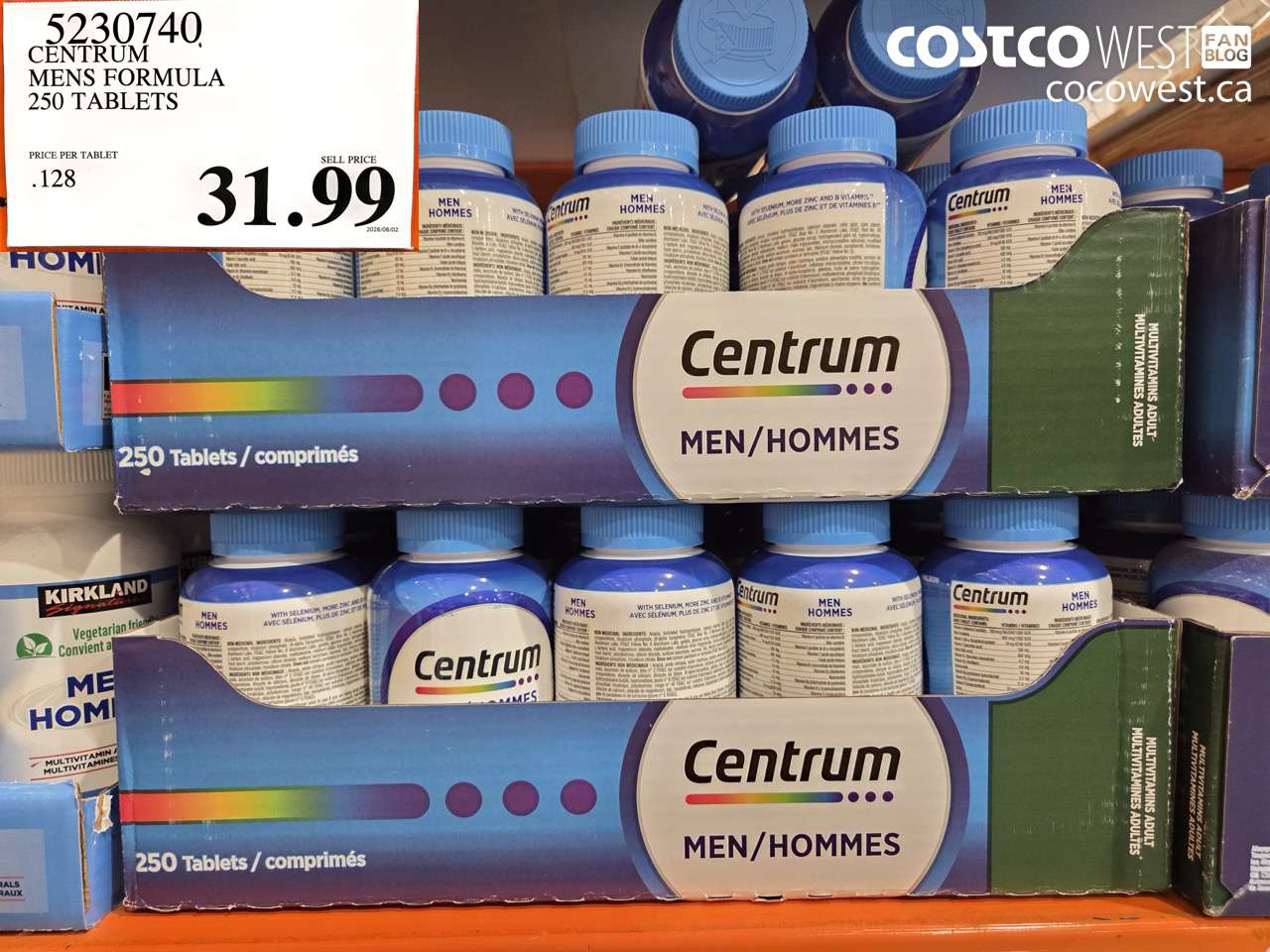 5230740 CENTRUM MENS FORMULA 250 TABLETS $31.99