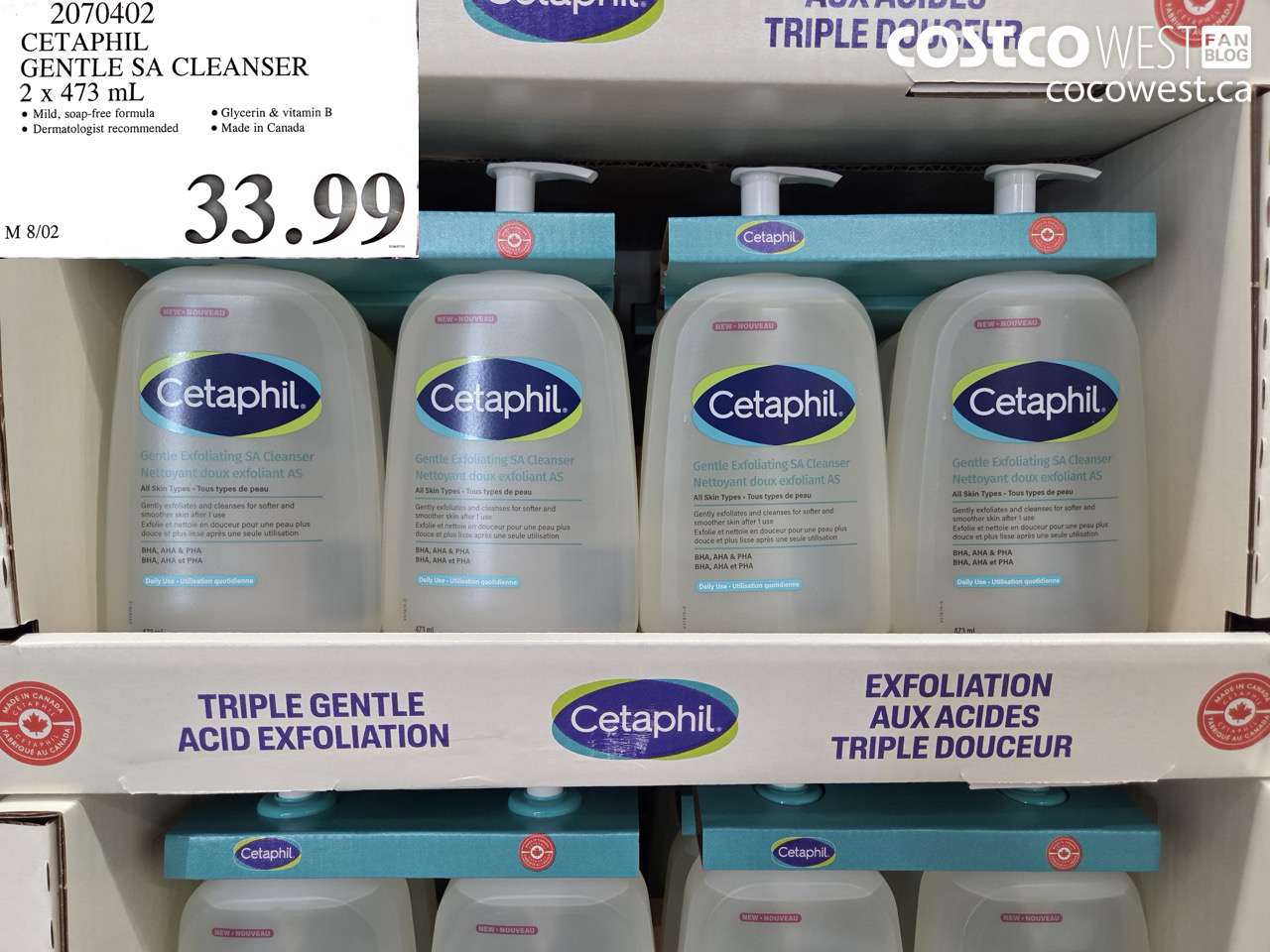 2070402 CETAPHIL GENTLE SA CLEANSER 2 X 473 ML $33.99