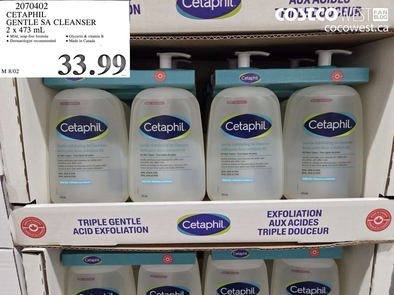 2070402 CETAPHIL GENTLE SA CLEANSER 2 X 473 ML $33.99