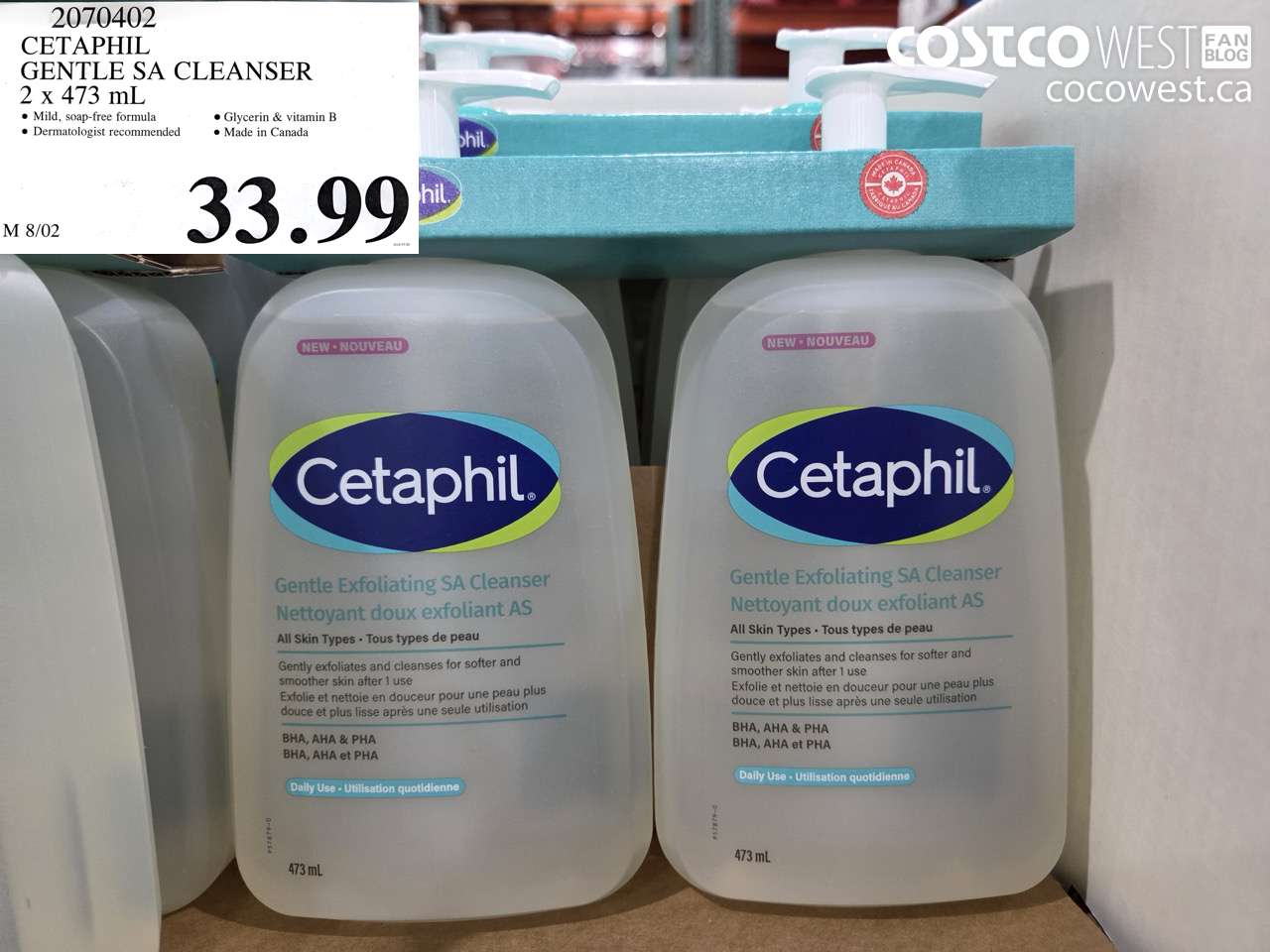 2070402 CETAPHIL GENTLE SA CLEANSER 2 X 473 ML $33.99