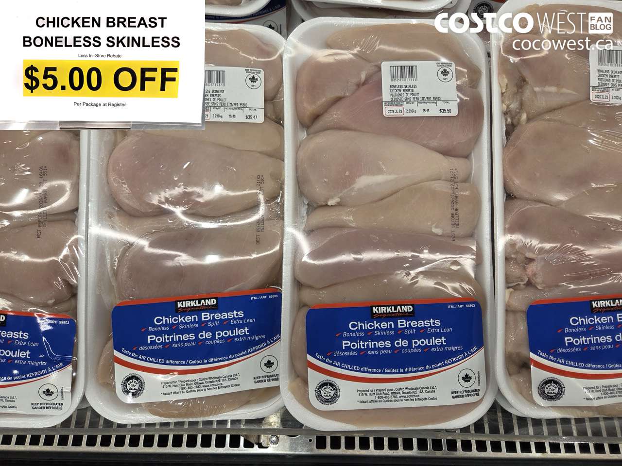55503 CHICKEN BREAST BONELESS SKINLESS ($5.00 INSTANT SAVINGS)