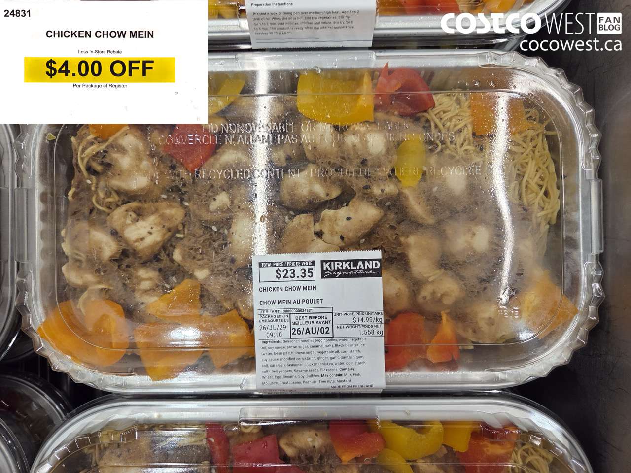 24831 CHICKEN CHOW MEIN ($4.00 INSTANT SAVINGS)