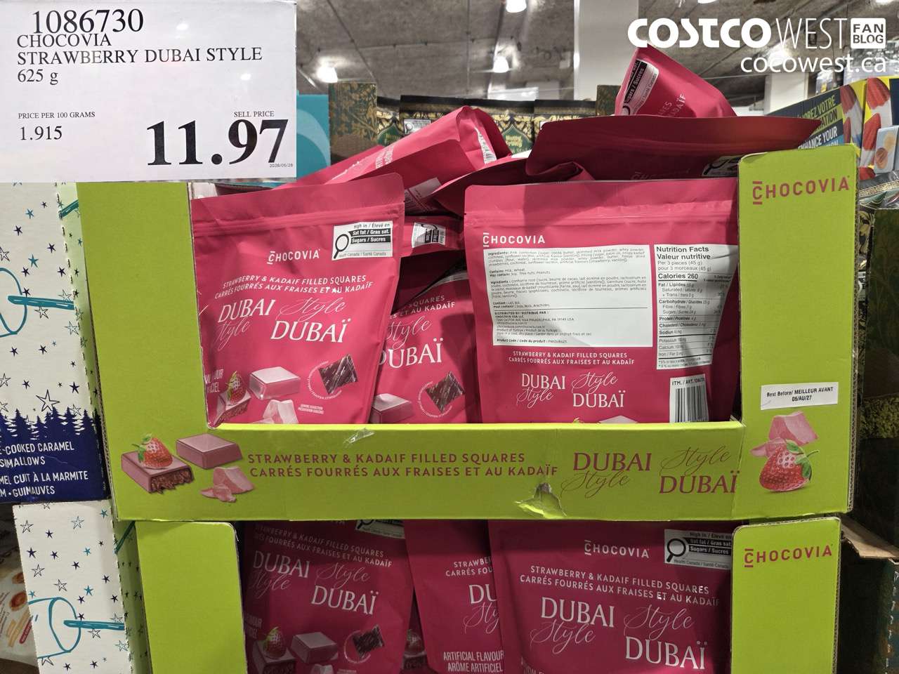 1086730 CHOCOVIA STRAWBERRY DUBAI STYLE 625 G $11.97