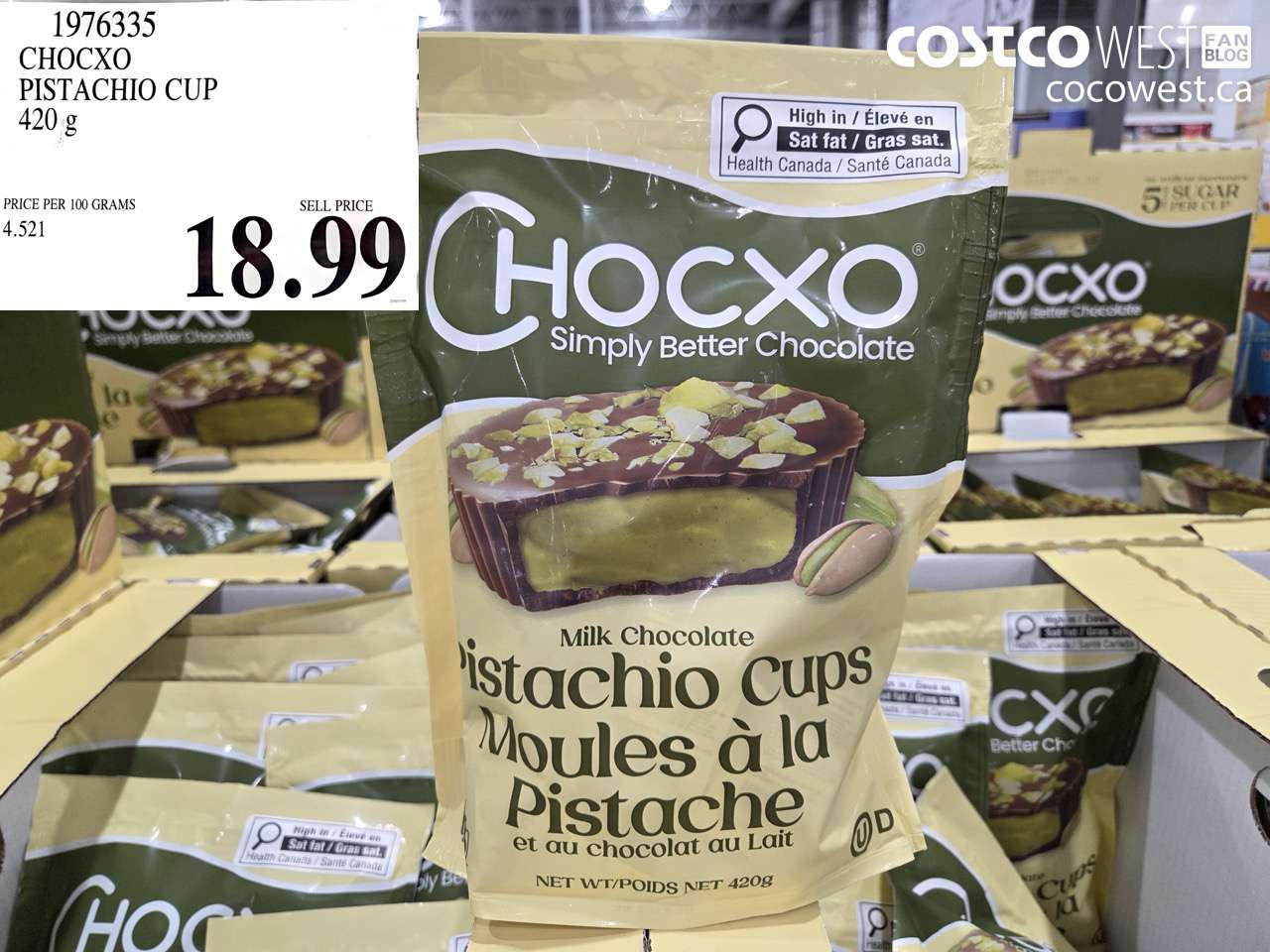 1976335 CHOCXO PISTACHIO CUP 420 G $18.99
