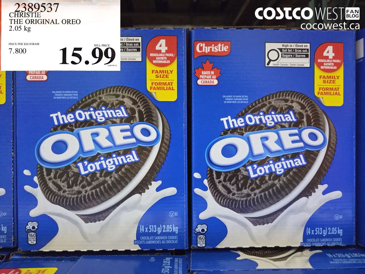 2389537 CHRISTIE THE ORIGINAL OREO 2.05 KG $15.99
