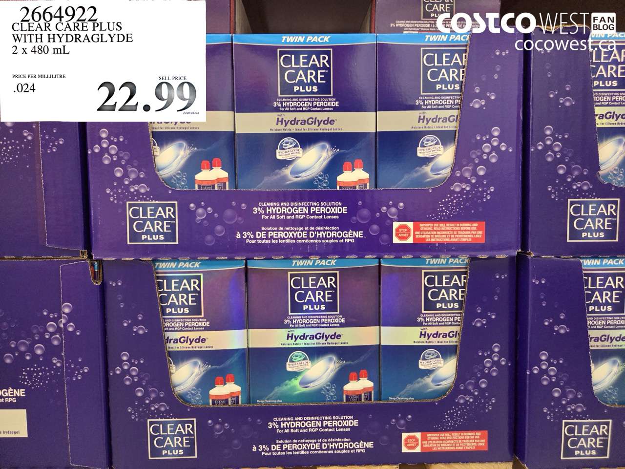 2664922 CLEAR CARE PLUS WITH HYDRAGLYDE 2 X 480 ML $22.99