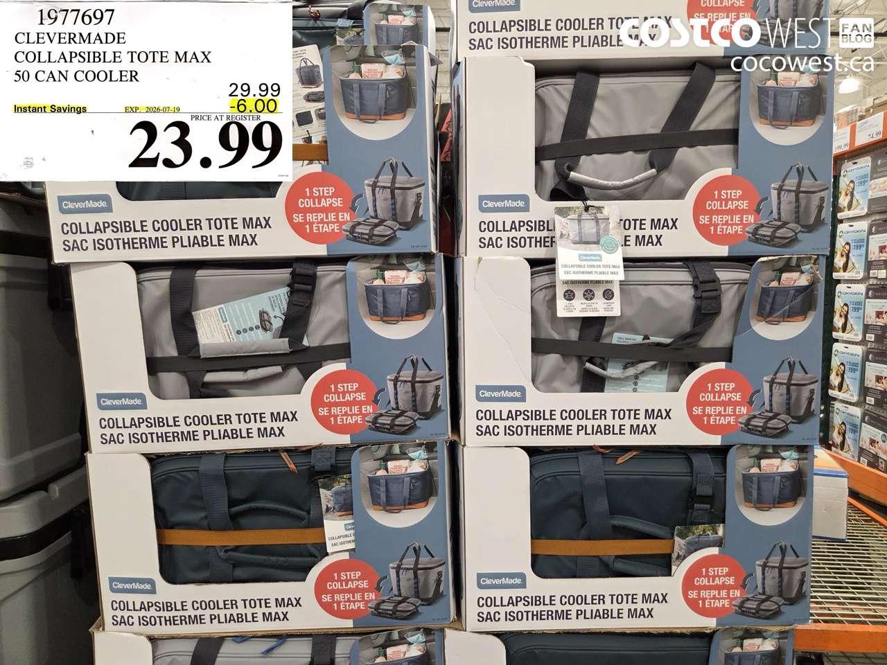 1977697 CLEVERMADE COLLAPSIBLE TOTE MAX 50 CAN COOLER ($6.00 INSTANT SAVINGS EXPIRES ON 2026-07-19) $23.99