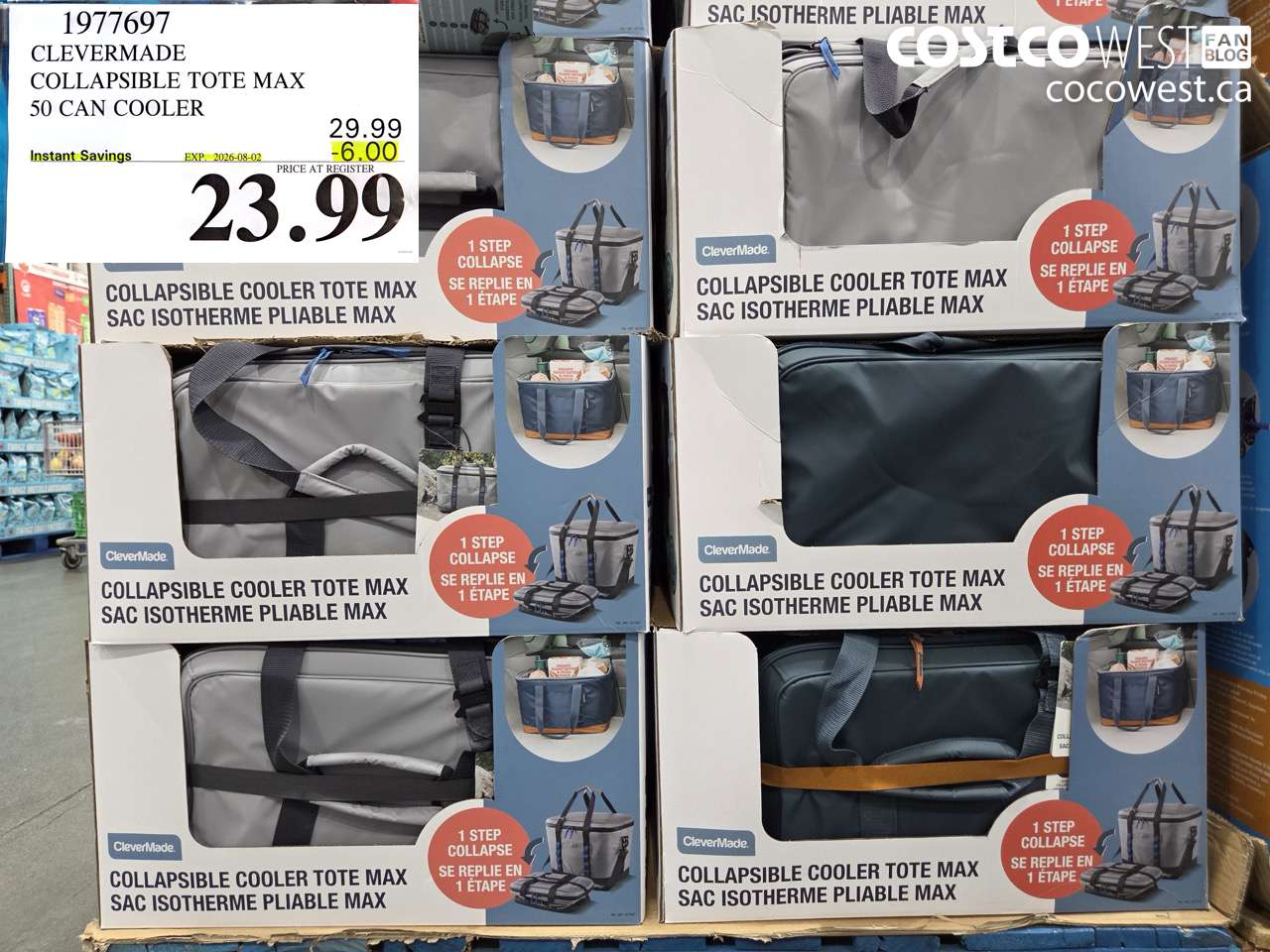 1977697 CLEVERMADE COLLAPSIBLE TOTE MAX 50 CAN COOLER ($6.00 INSTANT SAVINGS EXPIRES ON 2026-08-02) $23.99