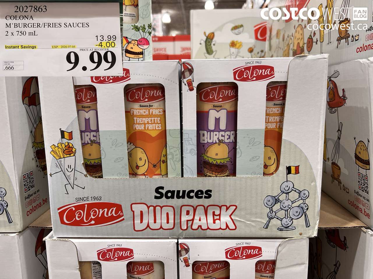 2027863 COLONA M'BURGER/FRIES SAUCES 2 X 750 ML ($4.00 INSTANT SAVINGS EXPIRES ON 2026-07-05) $9.99