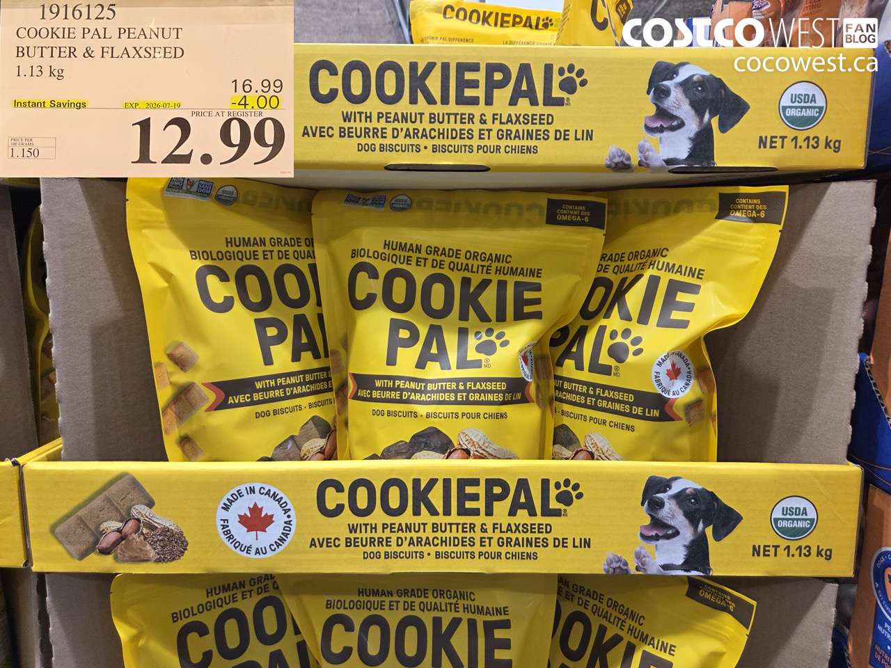 1916125 COOKIE PAL PEANUT BUTTER & FLAXSEED 1.13 KG ($4.00 INSTANT SAVINGS EXPIRES ON 2026-07-19) $12.99