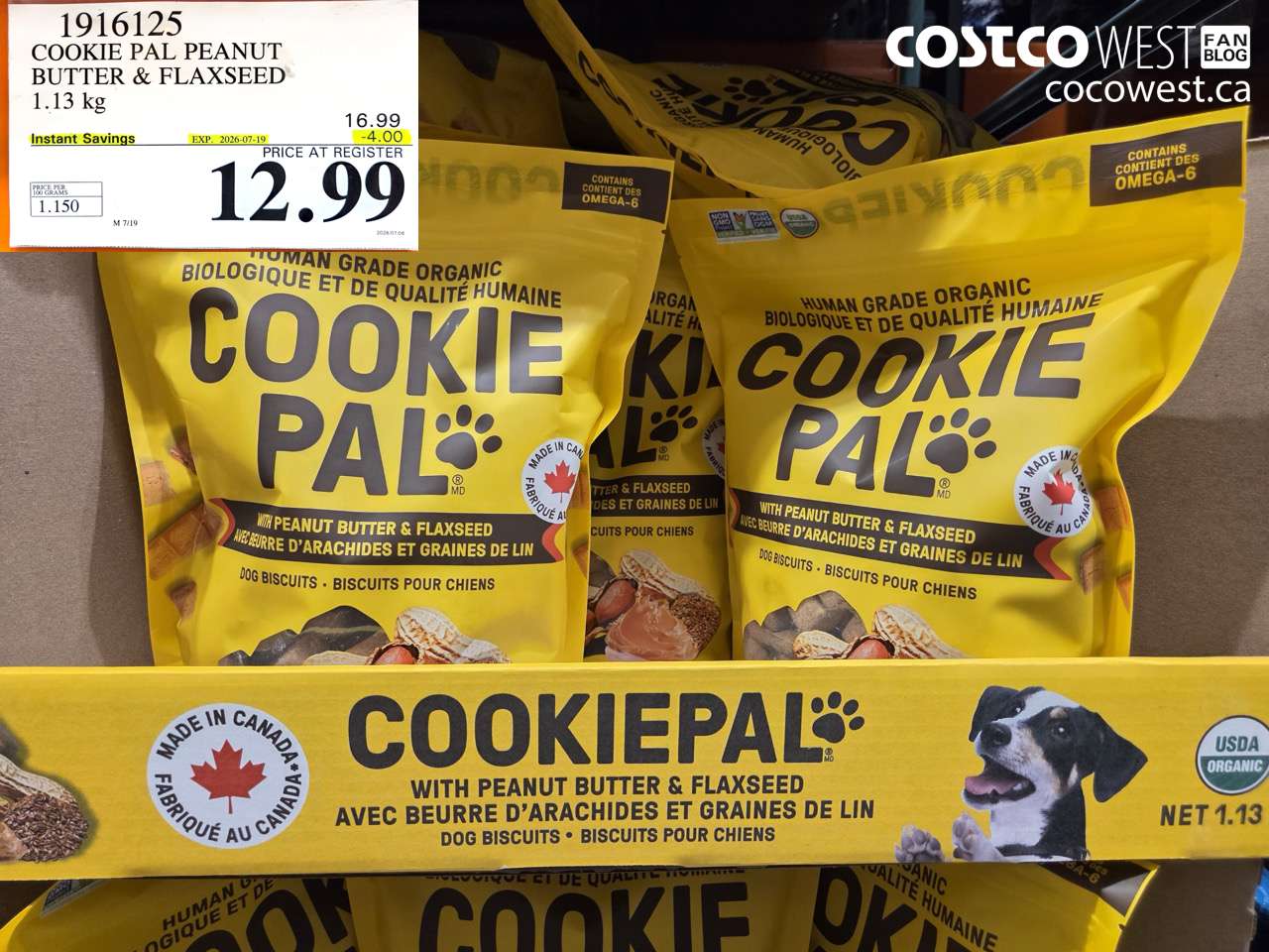1916125 COOKIE PAL PEANUT BUTTER & FLAXSEED 1.13 KG ($4.00 INSTANT SAVINGS EXPIRES ON 2026-07-19) $12.99