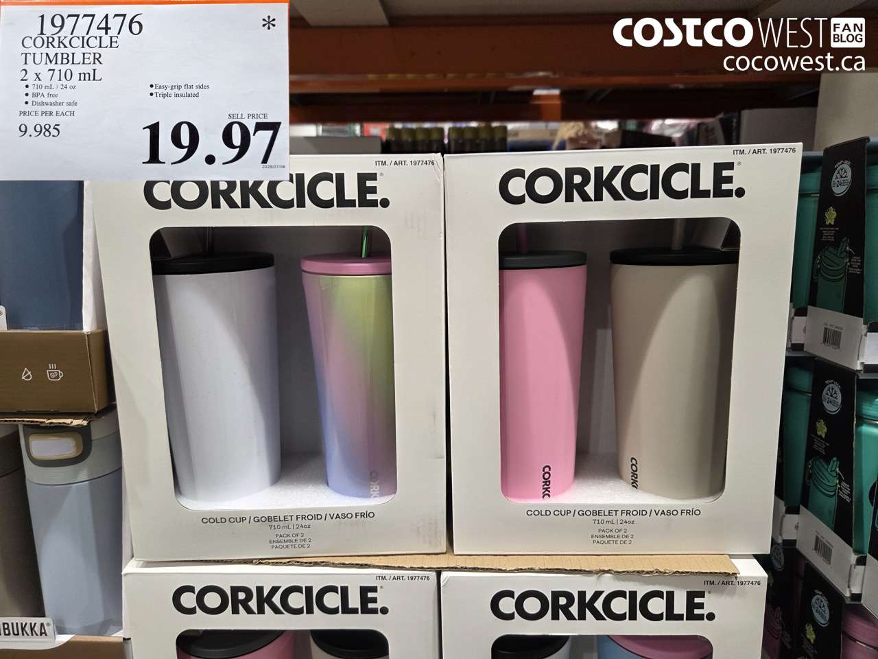 1977476 CORKCICLE TUMBLER 2 X 710 ML $19.97
