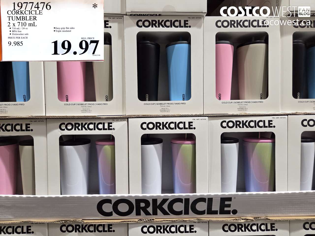 1977476 CORKCICLE TUMBLER 2 X 710 ML $19.97