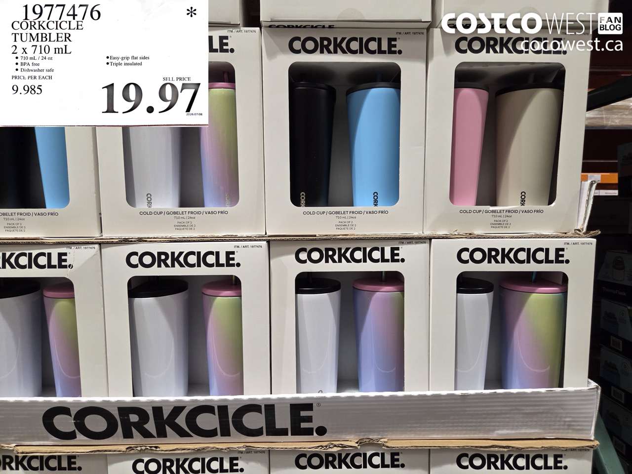 1977476 CORKCICLE TUMBLER 2 X 710 ML $19.97