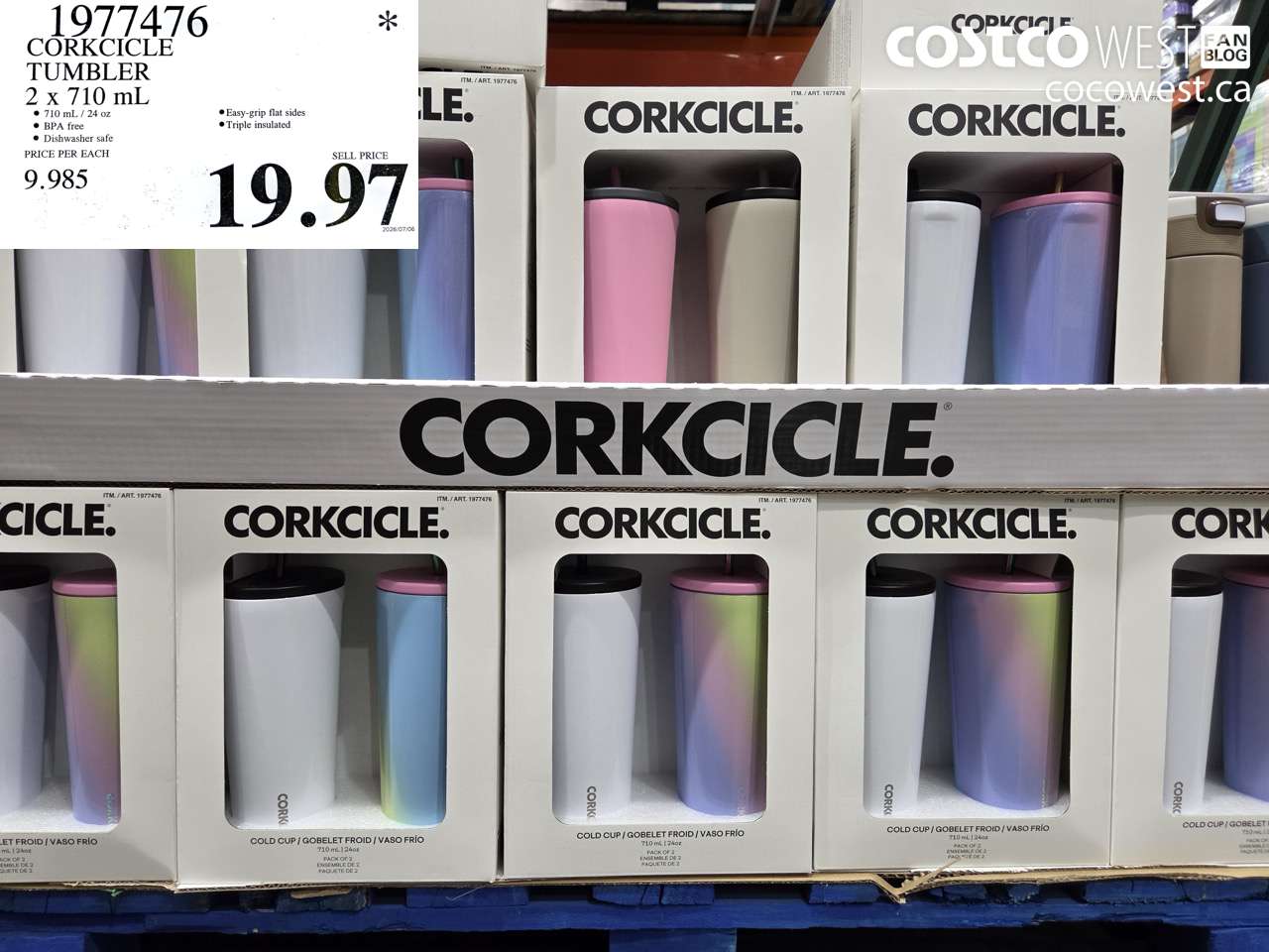 1977476 CORKCICLE TUMBLER 2 X 710 ML $19.97