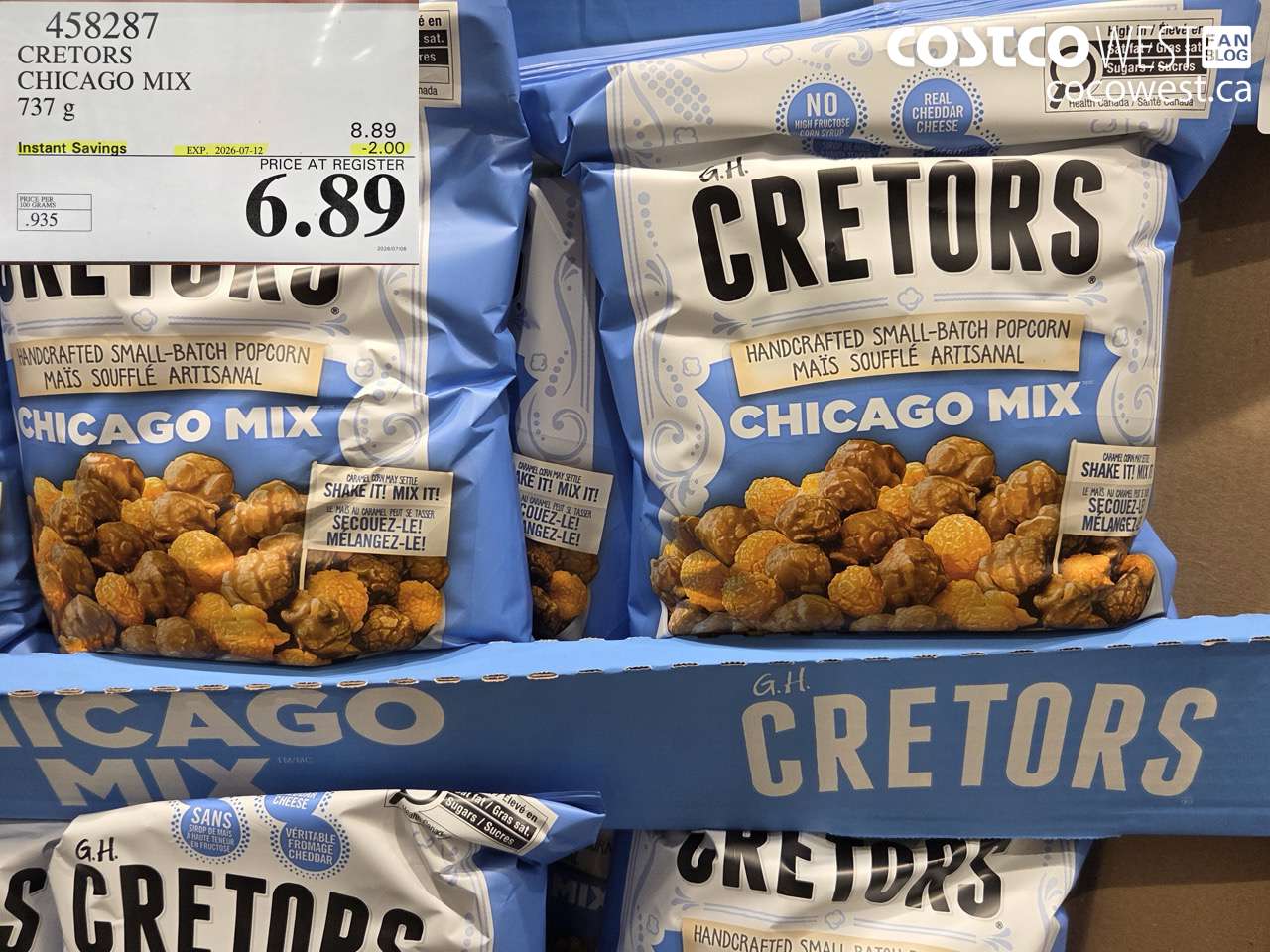 458287 CRETORS CHICAGO MIX 737 G ($2.00 INSTANT SAVINGS EXPIRES ON 2026-07-12) $6.89