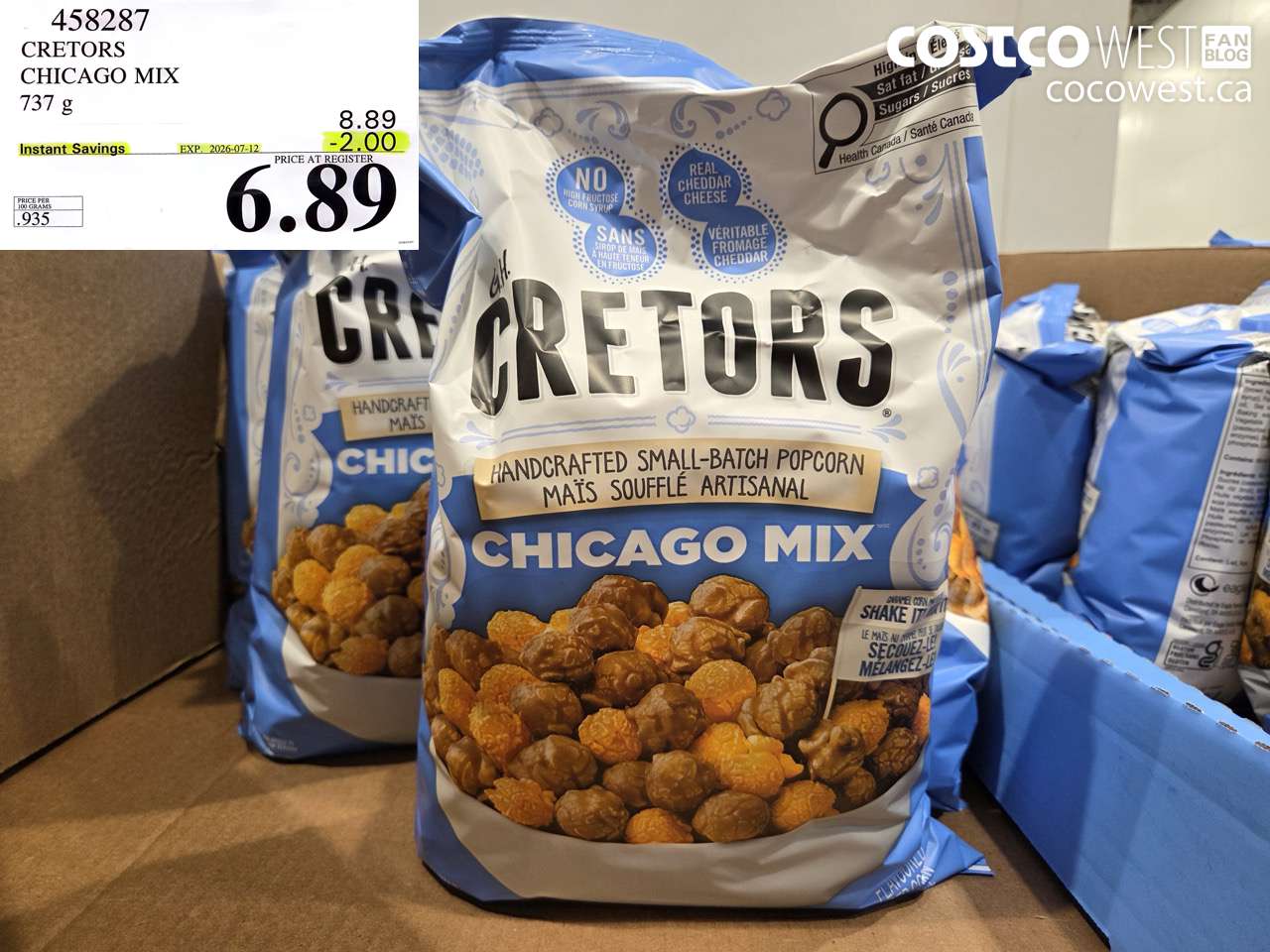 458287 CRETORS CHICAGO MIX 737 G ($2.00 INSTANT SAVINGS EXPIRES ON 2026-07-12) $6.89