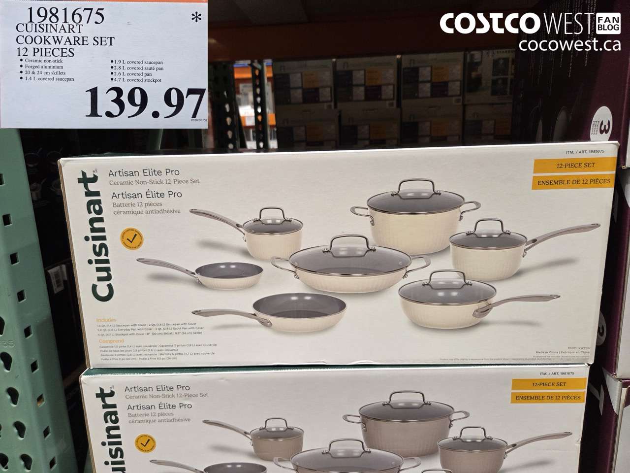 1981675 CUISINART COOKWARE SET 12 PIECES $139.97