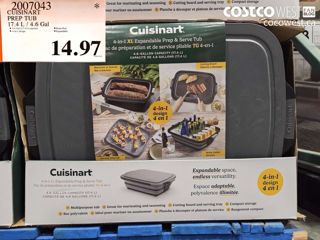 2007043 CUISINART PREP TUB 17.4 L / 4.6 GAL $14.97