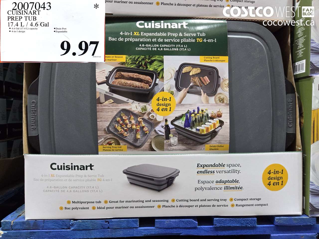 2007043 CUISINART PREP TUB 17.4 L / 4.6 GAL $9.97