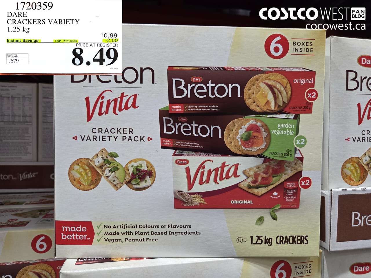 1720359 DARE CRACKERS VARIETY 1.25 KG ($2.50 INSTANT SAVINGS EXPIRES ON 2026-08-09) $8.49
