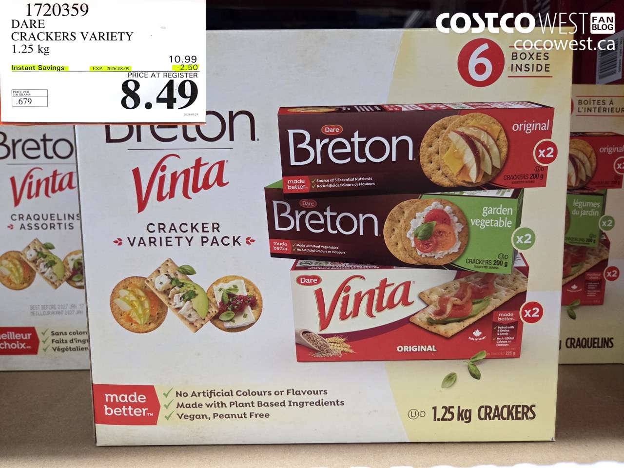 1720359 DARE CRACKERS VARIETY 1.25 KG ($2.50 INSTANT SAVINGS EXPIRES ON 2026-08-09) $8.49