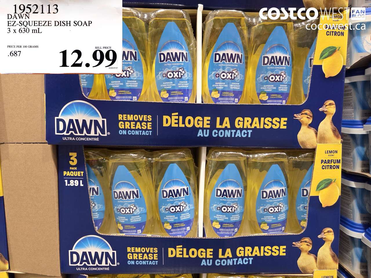 1952113 DAWN EZ-SQUEEZE DISH SOAP 3 X 630 ML $12.99
