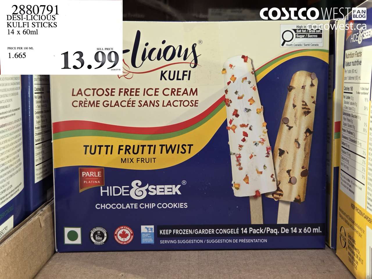 2880791 DESI-LICIOUS KULFI STICKS 14 X 60ML $13.99