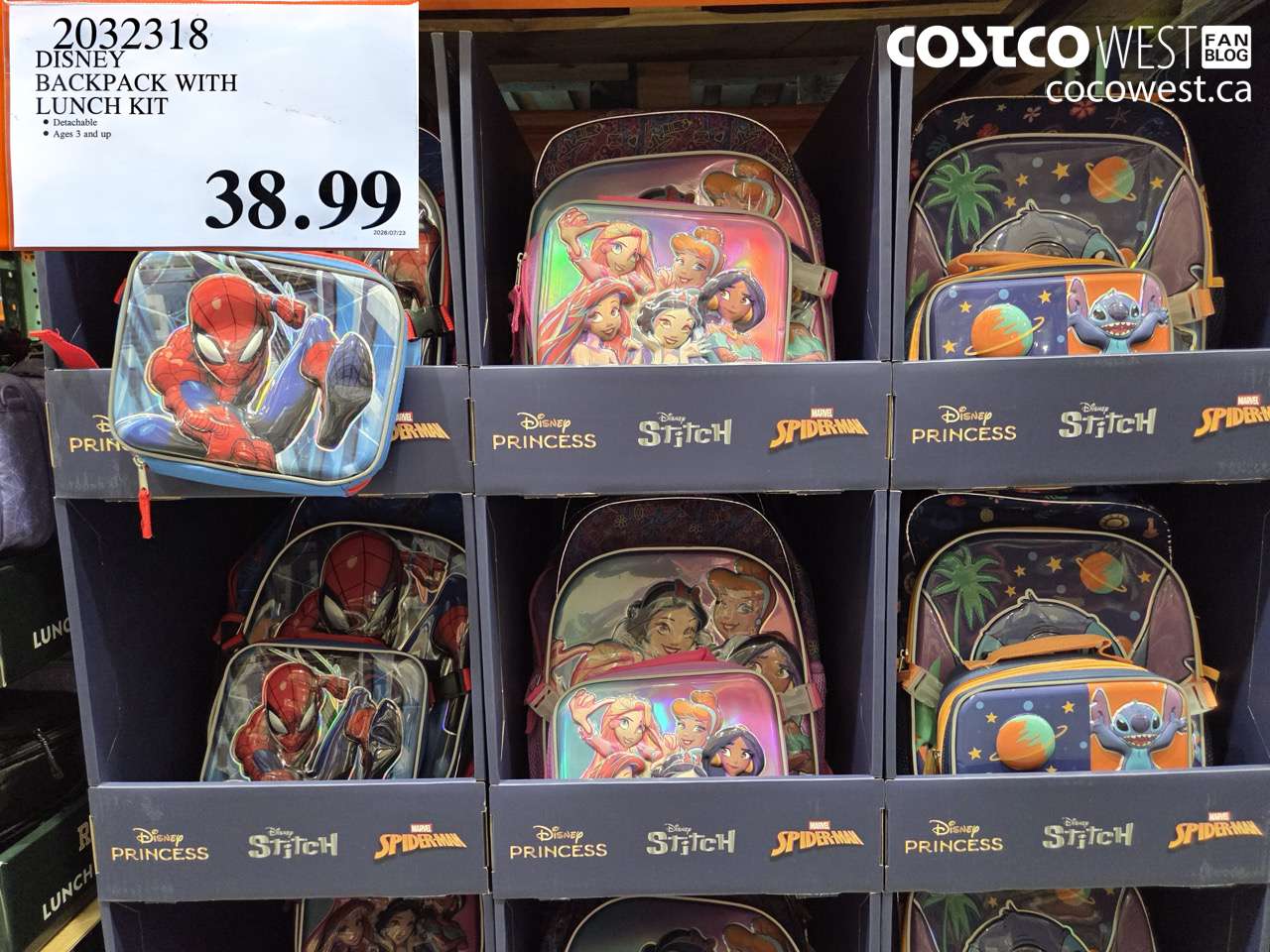 2032318 DISNEY BACKPACK WITH LUNCH KIT $38.99
