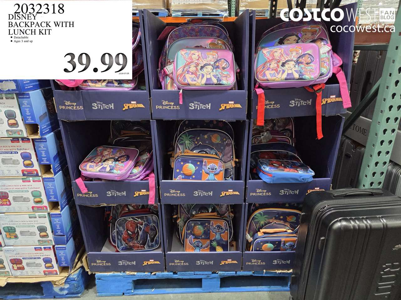 2032318 DISNEY BACKPACK WITH LUNCH KIT $39.99