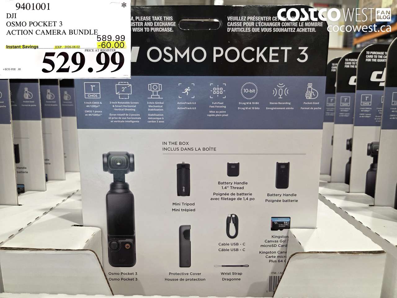 9401001 DJI OSMO POCKET 3 ACTION CAMERA BUNDLE ($60.00 INSTANT SAVINGS EXPIRES ON 2026-08-02) $529.99