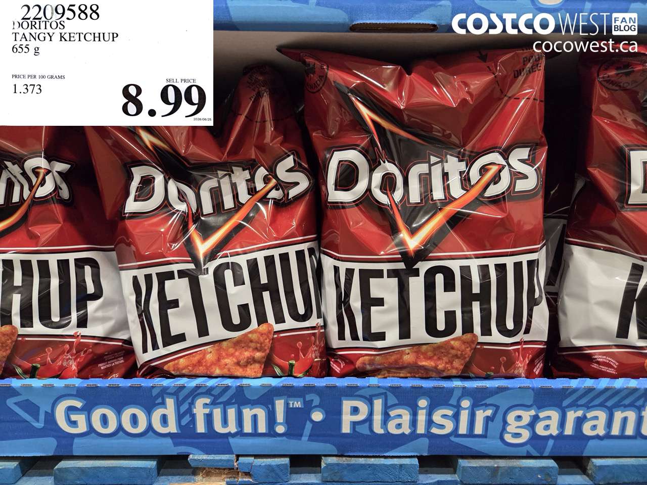 2209588 DORITOS TANGY KETCHUP 655 G $8.99