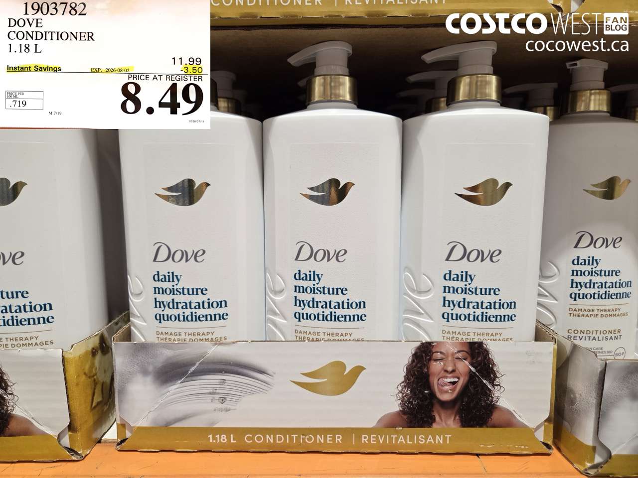 1903782 DOVE CONDITIONER 1.18 L ($3.50 INSTANT SAVINGS EXPIRES ON 2026-08-02) $8.49
