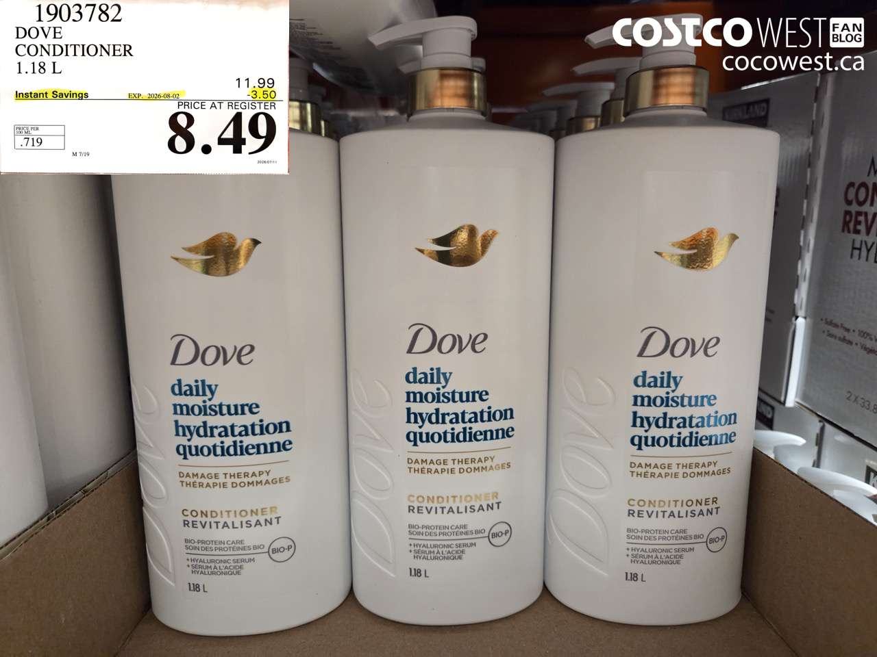 1903782 DOVE CONDITIONER 1.18 L ($3.50 INSTANT SAVINGS EXPIRES ON 2026-08-02) $8.49