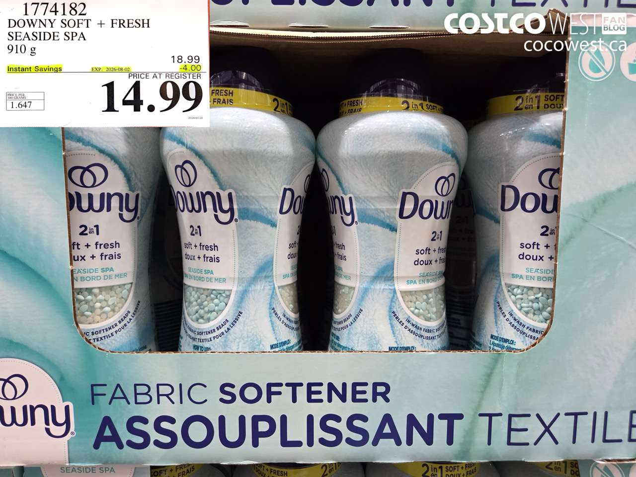1774182 DOWNY SOFT + FRESH SEASIDE SPA 910 G ($4.00 INSTANT SAVINGS EXPIRES ON 2026-08-02) $14.99