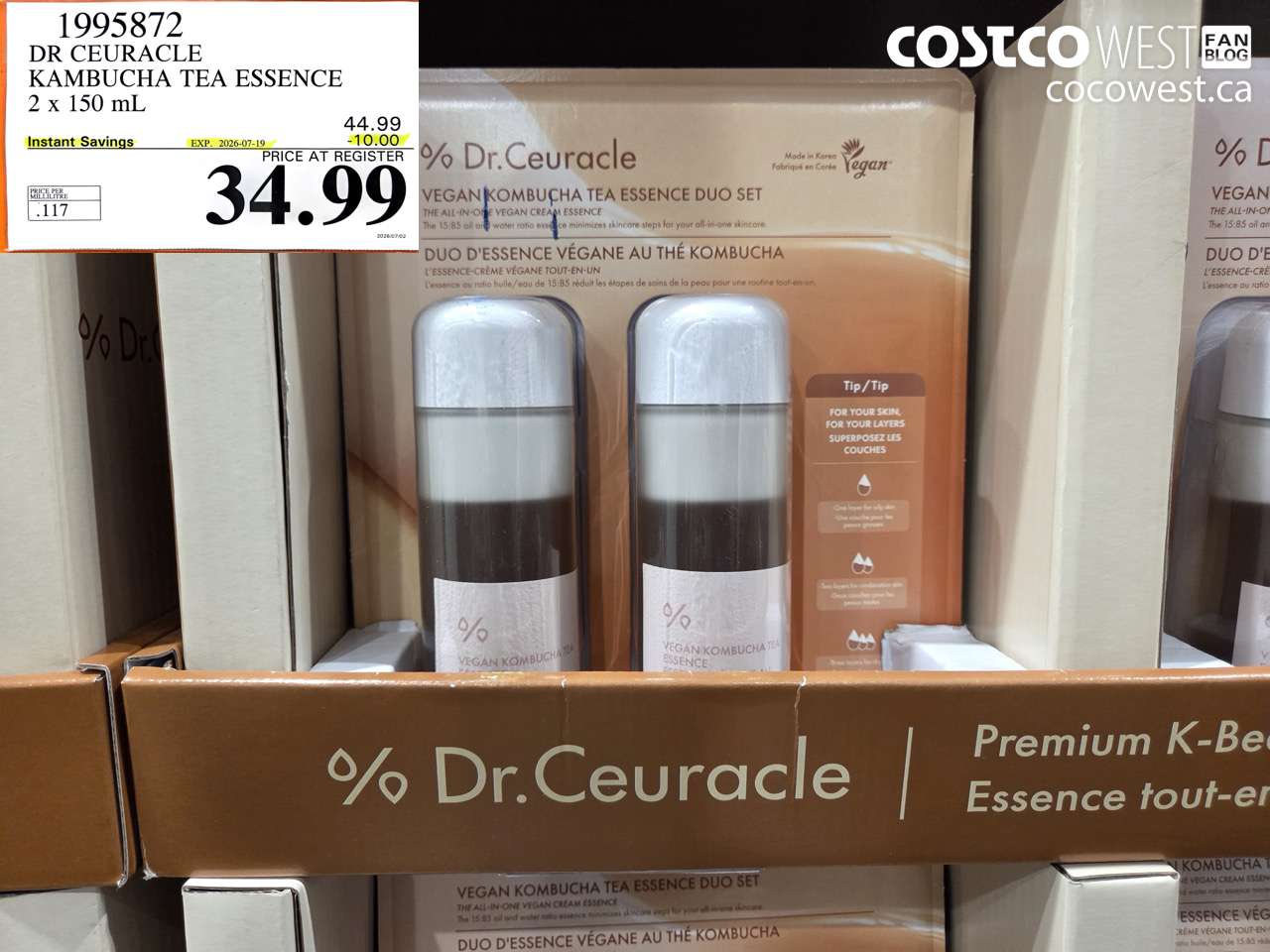 1995872 DR CEURACLE KAMBUCHA TEA ESSENCE 2 X 150 ML ($10.00 INSTANT SAVINGS EXPIRES ON 2026-07-19) $34.99