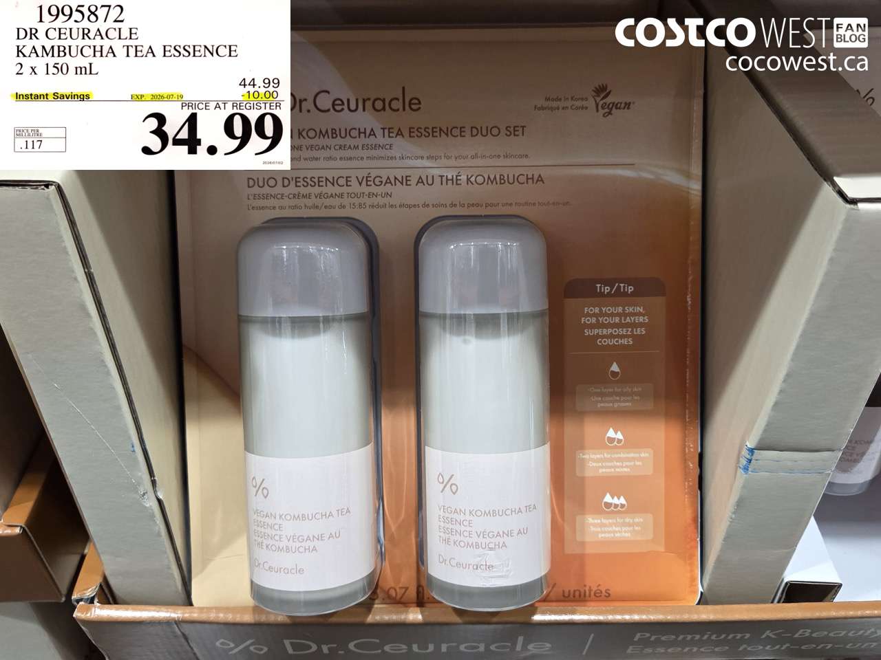1995872 DR CEURACLE KAMBUCHA TEA ESSENCE 2 X 150 ML ($10.00 INSTANT SAVINGS EXPIRES ON 2026-07-19) $34.99